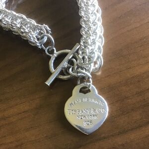 Sterling Silver heart Tag Toggle bracelet, marked Return to Tiffany & Co 925